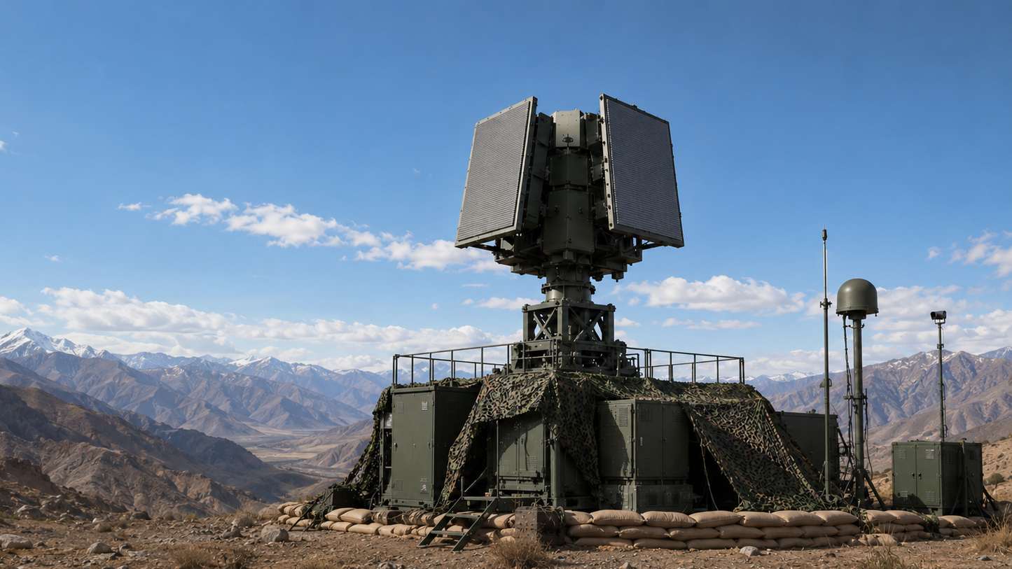 Rotational AESA radar surveillance system deployed in a mountain valley